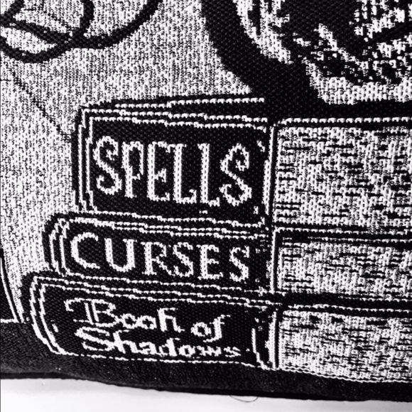 Halloween Skull Pillow Candlelabra Poison Spell Books Black - Picture 9 of 12